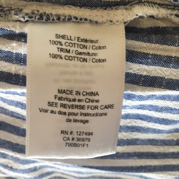 Blue & white striped sleeveless top - Picture 5 of 6